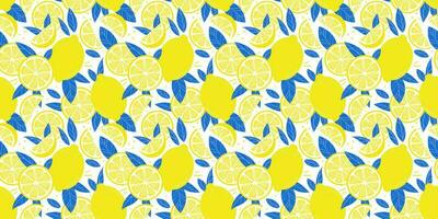 citroen naadloos vector herhaling patroon met citrus fruit plakjes, tropisch afdrukken voor de zomer, herhalen achtergrond
