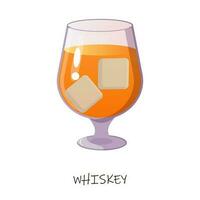 whisky Aan de rotsen in een glas vector