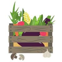 illustratie met vers boerderij groenten vector