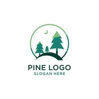 pijnboom logo vector ontwerp idee met creatief stijl