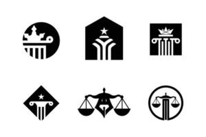 reeks van advocaat logo vector met creatief vorm ontwerp