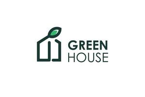 groen huis logo vector met modern gemakkelijk concept