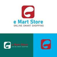 e mart op te slaan minimalistische logo ontwerp sjabloon vector