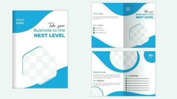 professioneel abstract tweevoudig bedrijf brochure ontwerp vector sjabloon.