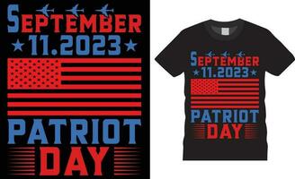 september 9.11 patriot dag t-shirt ontwerp vector met afdrukken sjabloon.september 11.2023 patriot dag