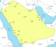 politiek kaart van saudi Arabië met nationaal borders vector