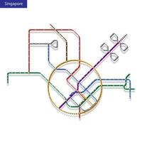 3d isometrische kaart van de Singapore metro metro vector