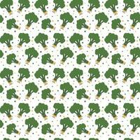 kinderen schattig groente patroon. naadloos patroon van broccoli groenten in vlak stijl Aan een wit achtergrond vector