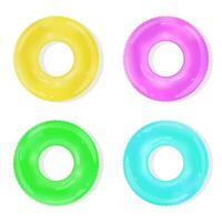 opblaasbaar kleurrijk zwemmen ring set. vector ontwerp.