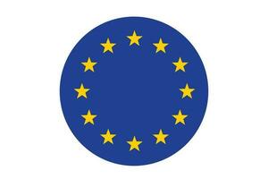 vlag van de Europese unie EU symbool ronde icoon, banier vector illustratie.