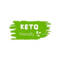 keto vriendelijk eetpatroon icoon. groen groenten getextureerde insigne met bladeren voor eco voeding geïsoleerd Aan wit achtergrond. vector illustratie