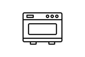 oven icoon. icoon verwant naar element van bakkerij, elektronisch apparaten. lijn icoon stijl ontwerp. gemakkelijk vector ontwerp bewerkbare