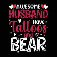 geweldig man hebben tatoeages en beer, gelukkig Valentijnsdag dag vector