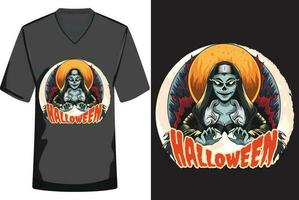 halloween illustratie t-shirt ontwerp vector