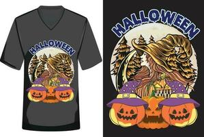 halloween illustratie t-shirt ontwerp vector