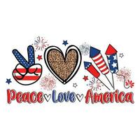 vrede liefde Amerika 4e van juli vector