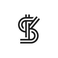 monoline brief sk logo ontwerp vector