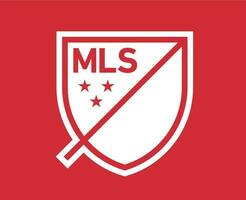 mls Verenigde Staten van Amerika Amerikaans voetbal logo wit symbool abstract ontwerp vector illustratie met rood achtergrond