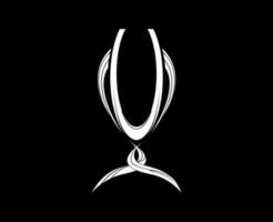 super kop Europa symbool wit logo abstract ontwerp vector illustratie met zwart achtergrond