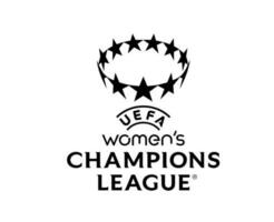 Dames kampioenen liga logo officieel zwart symbool abstract ontwerp vector illustratie