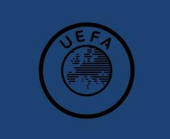 uefa logo symbool zwart abstract ontwerp vector illustratie met blauw achtergrond