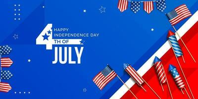gelukkig Verenigde Staten van Amerika onafhankelijkheid dag 4e van juli Amerikaans viering banier ontwerp vector
