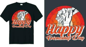 gelukkig vriendschap dag t-shirt ontwerp. vector hand- getrokken vriendschap dag vector ontwerp