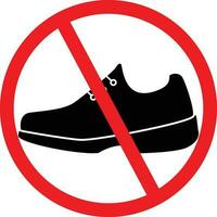 Nee schoenen toegestaan icoon. verbod teken vector