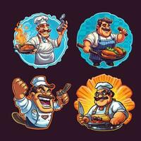 bbq chef mascotte vector