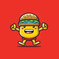 glimlachen hamburger mascotte logo vector