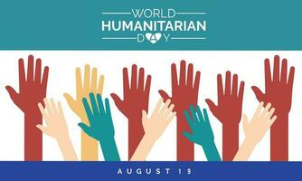 wereld humanitair dag opgemerkt elk jaar Aan augustus 19e.banner poster ontwerp sjabloon. vector