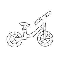 kind fiets in hand- getrokken tekening stijl. vector illustratie geïsoleerd Aan wit. kleur bladzijde.