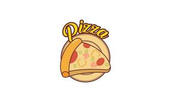 pizza cafe logo embleem voor snel voedsel restaurant vector