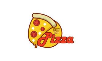 pizza cafe logo embleem voor snel voedsel restaurant vector