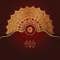 luxe goud arabesk patroon in mandala achtergrond Arabisch Islamitisch vector