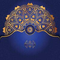 luxe goud arabesk patroon in mandala achtergrond Arabisch Islamitisch oosten- stijl premie vector