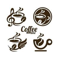 ontwerp logo reeks koffie kop vector illustratie