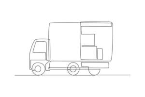 doorlopend een lijn tekening distributie en logistiek concept. single lijn trek ontwerp vector grafisch illustratie.