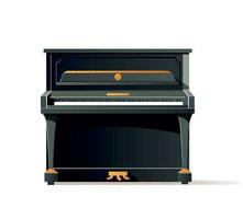 klassiek rechtop zwart piano. musical instrument. vector illustratie voor ontwerp.