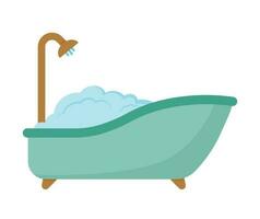 esthetisch Bathup met douche icoon vector voor badkamer meubilair element interieur decoratie