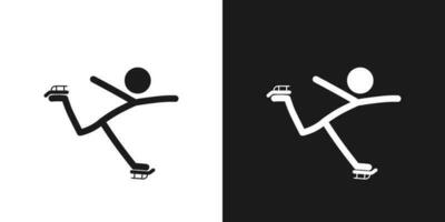 figuur het schaatsen icoon pictogram vector ontwerp. stok figuur vrouw figuur het schaatsen atleet vector icoon teken symbool pictogram