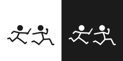 relais marathon icoon pictogram vector ontwerp. stok figuur Mens marathon atleten vector icoon teken symbool pictogram