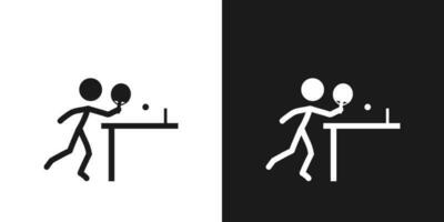 tafel tennis icoon pictogram vector ontwerp. stok figuur Mens tafel tennis speler vector icoon teken symbool pictogram