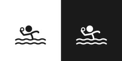 water polo icoon pictogram vector ontwerp. stok figuur Mens sport water polo speler vector icoon teken symbool pictogram. water sport- concept