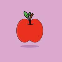 vrij vector appel fruit tekenfilm icoon illustratie. voedsel fruit icoon concept geïsoleerd