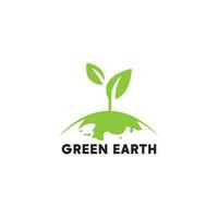 groen wereld logo of icoon ontwerp sjabloon, groen aarde vector