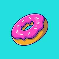 donut room tekenfilm vector icoon illustratie. voedsel voorwerp icoon concept geïsoleerd premie vector. vlak tekenfilm stijl