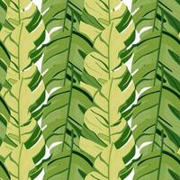 hawaiiaans geïnspireerd patroon. modieus exotisch, palm bomen en weelderig groen behang. abstract backdrop botanisch tuin. vector