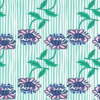 schattig retro bloem naadloos patroon. hand- getrokken bloemen eindeloos achtergrond. vector