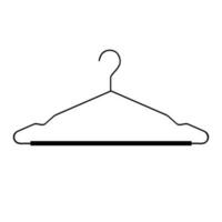 metaal jas hanger schets icoon. silhouet jas hanger. voorkant visie. vector